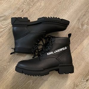Karl Lagerfeld Black Leather Boots